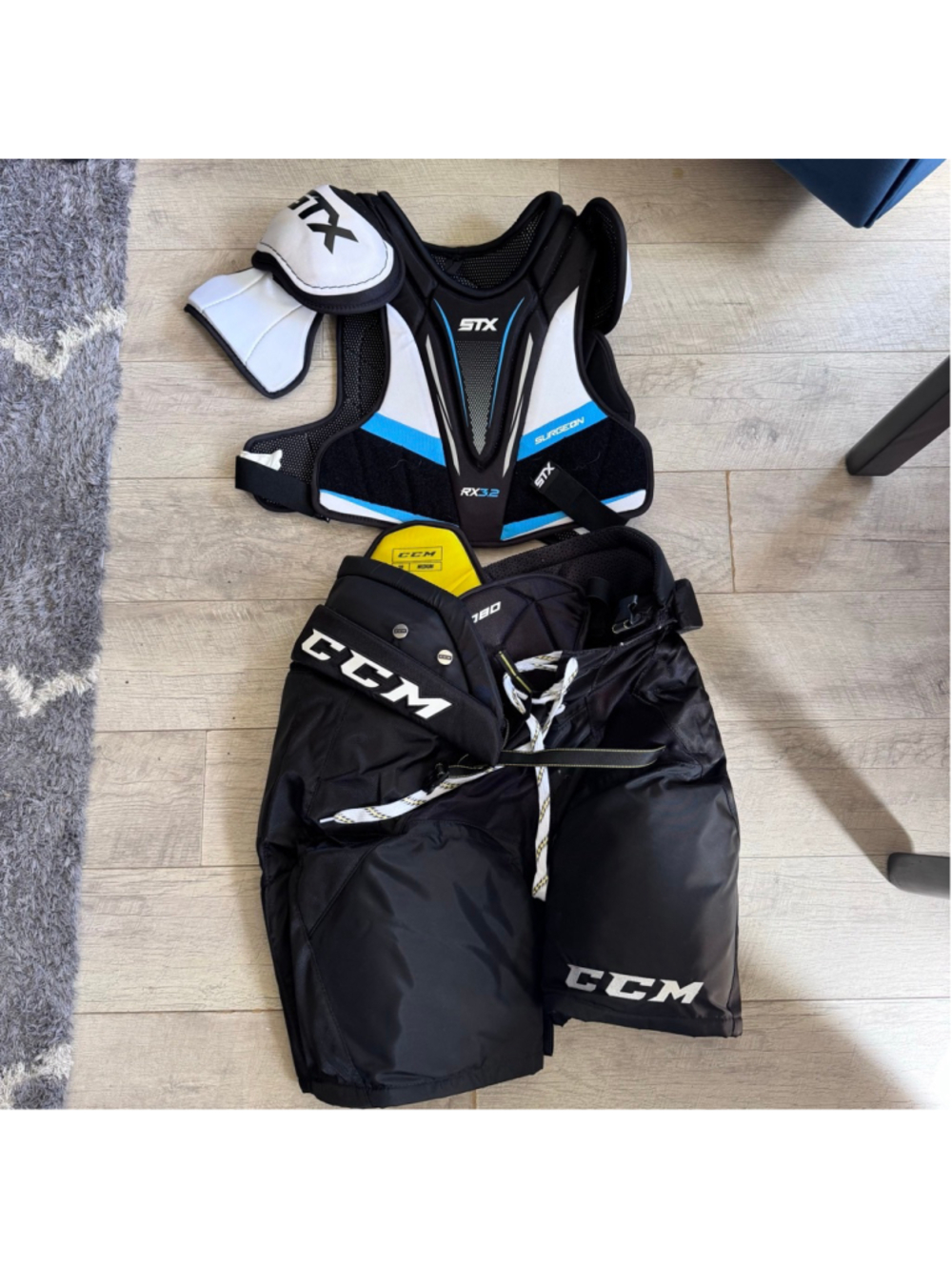 Hockey STX Surgeon RX3.2 Sr SZ:L Shoulder Pads CCM Tacks 9080 D3O Sr SZ: M Pants